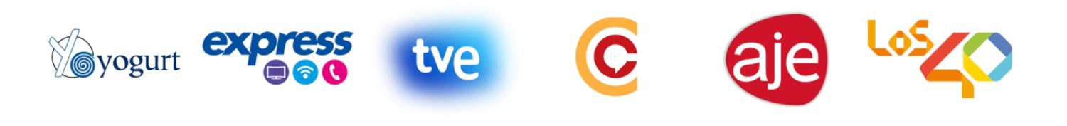 Colaboraciones y marcas: YoYogurt, Express, TVE, Cadena, AJE, LOS40